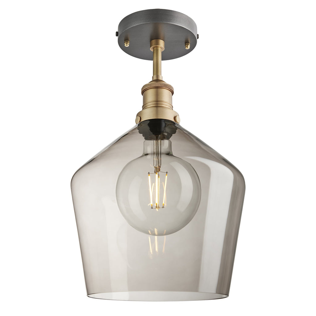 Brooklyn Glass Schoolhouse Flush Mount - 10 Inch