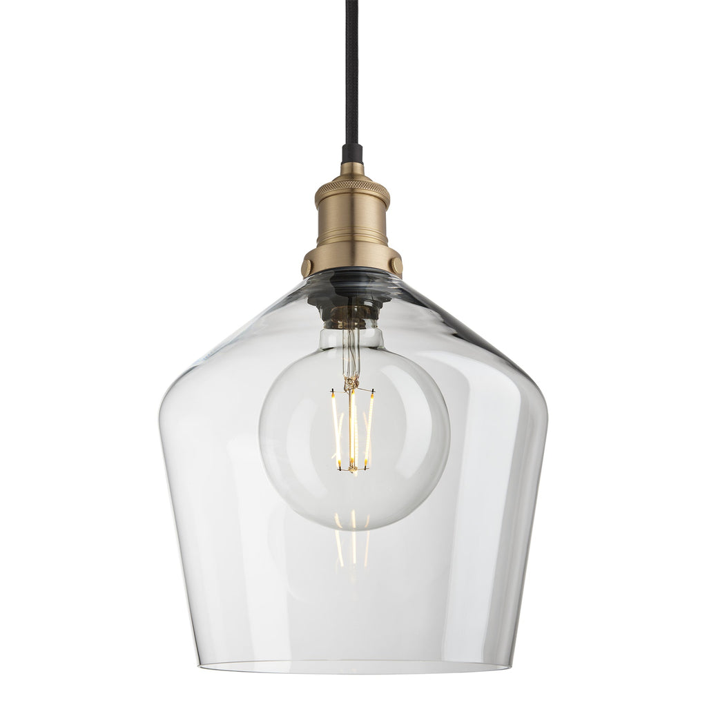 Brooklyn Glass Schoolhouse Pendant Light - 10 Inch