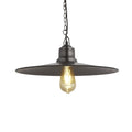 Brooklyn Flat Pendant - 15 Inch - Pewter with Chain Holder