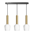Sleek Cylinder Opal Glass Schoolhouse 3 Wire Oval Cluster Lights - 5.5 inch - White
