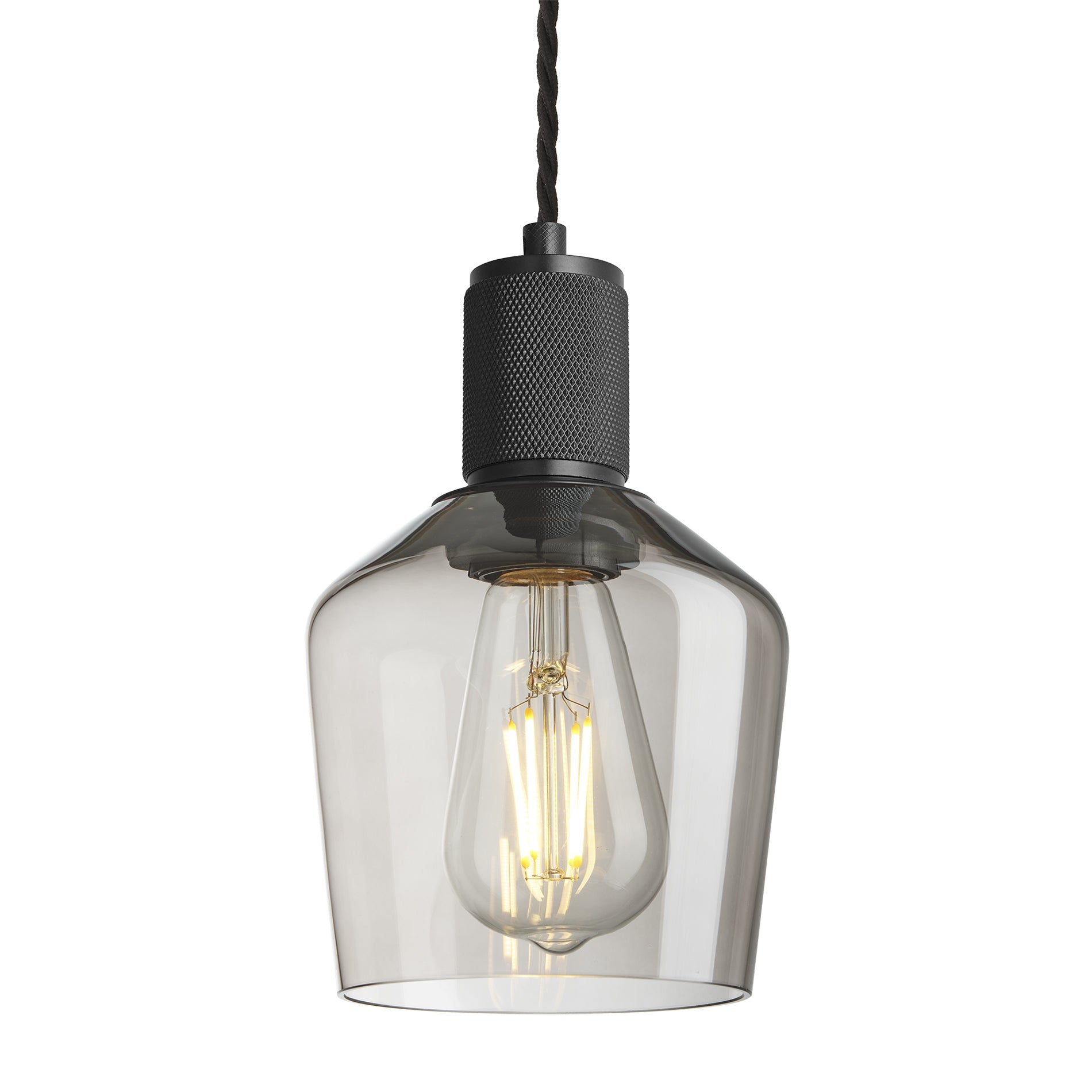 Knurled Glass Schoolhouse Pendant - 5.5 Inch