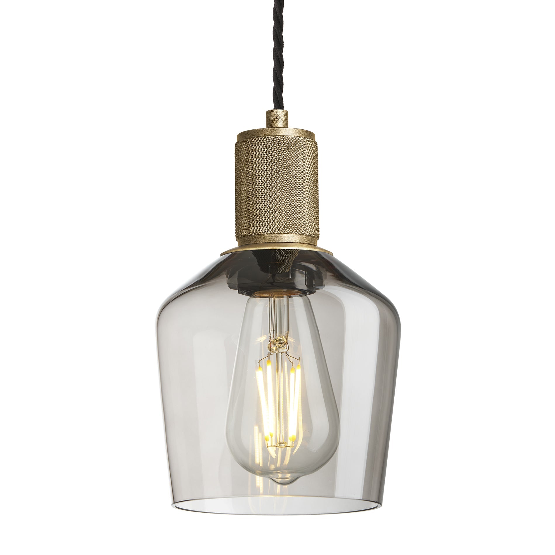 Knurled Glass Schoolhouse Pendant - 5.5 Inch
