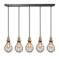 Brooklyn Balloon Cage 5 Wire Cluster Lights - 6 inch - Brass