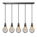 Brooklyn Balloon Cage 5 Wire Cluster Lights - 6 inch - Pewter