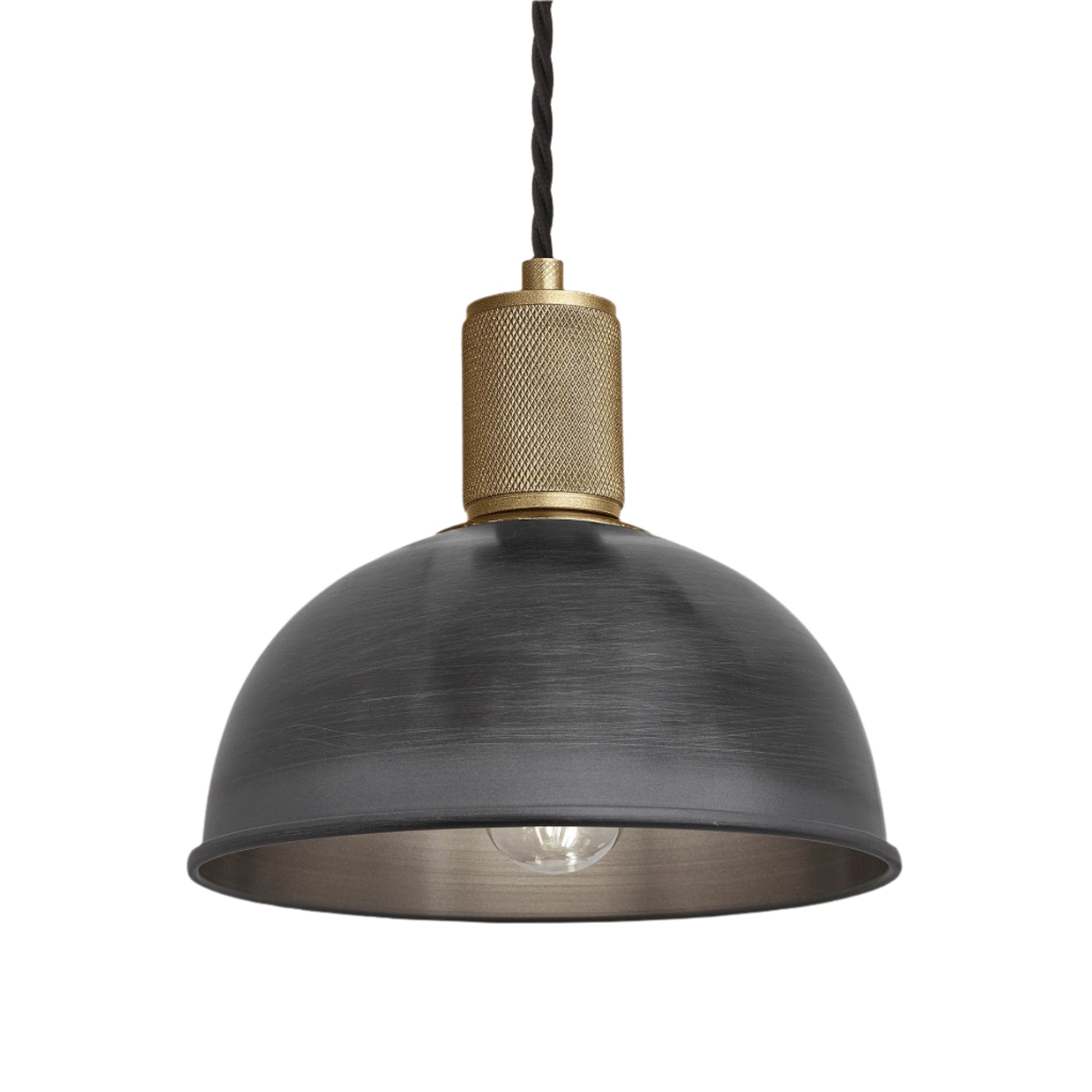 Knurled Dome Pendant Light - 8 Inch