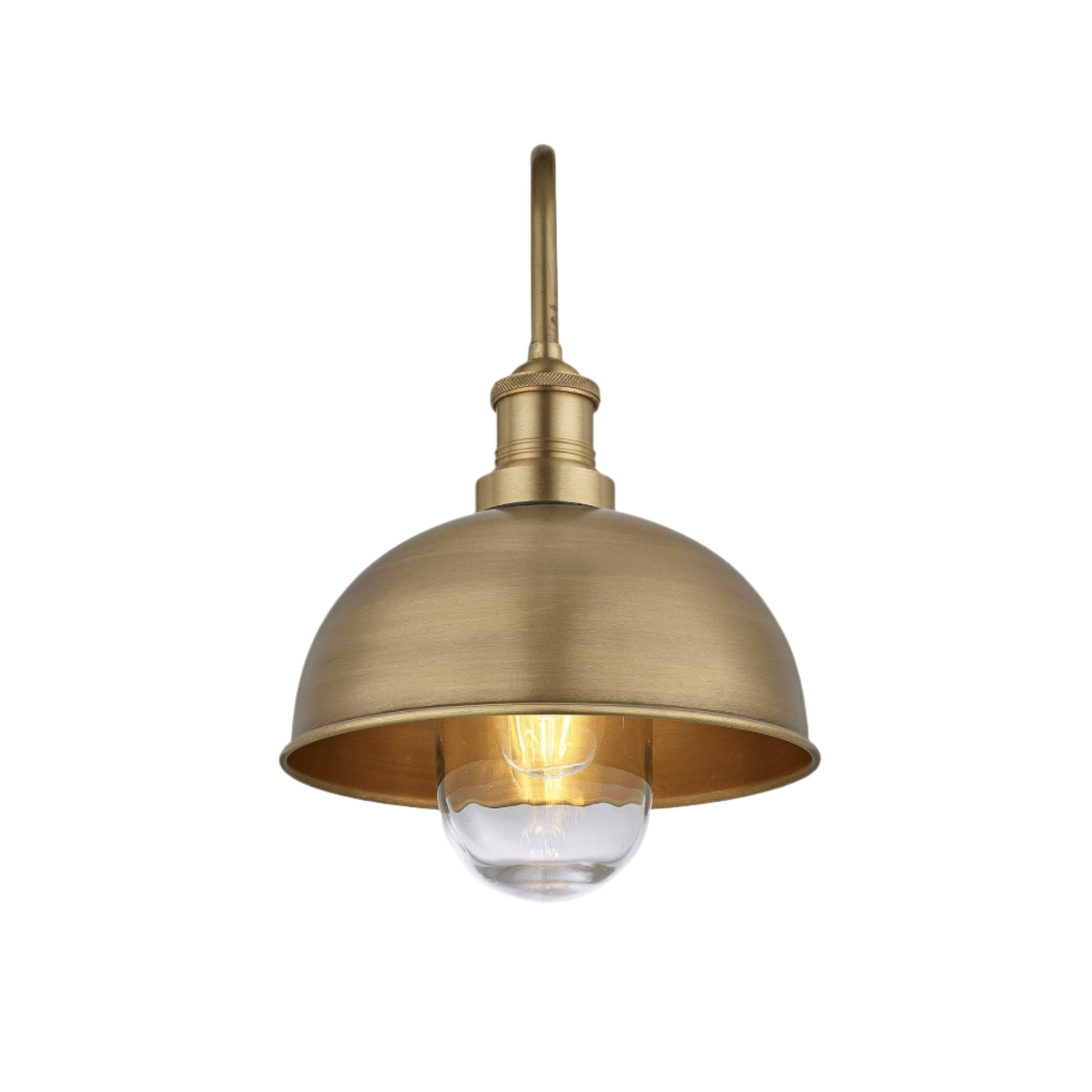 Swan Neck Outdoor & Bathroom Dome Wall Light - 8 Inch