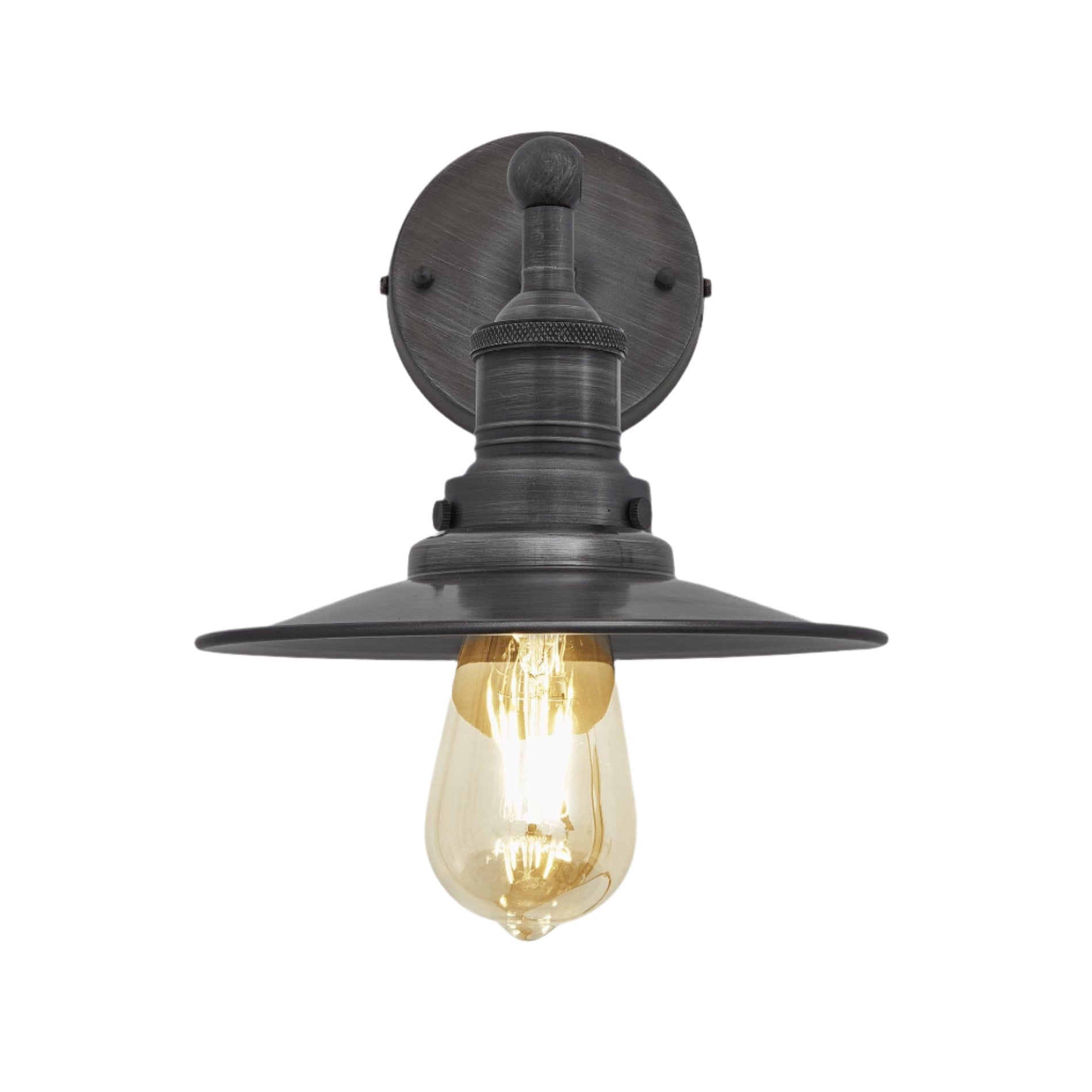 Brooklyn Flat Wall Light - 8 Inch - Pewter
