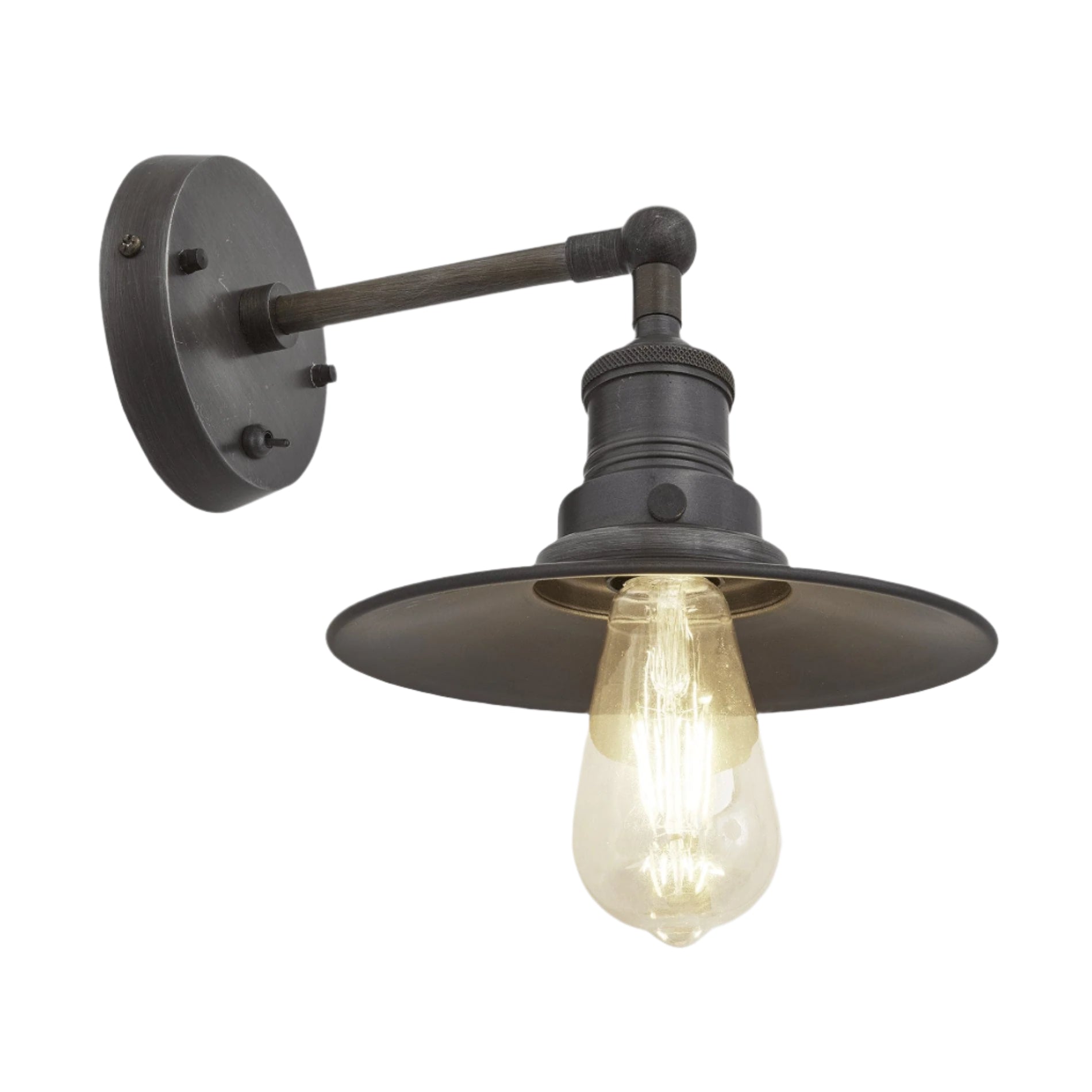Brooklyn Flat Wall Light - 8 Inch - Pewter