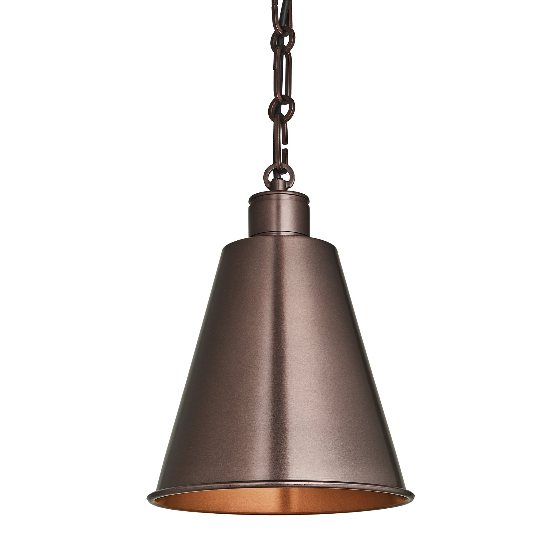 Albany Funnel Pendant Light - 8 Inch - Chain Holder