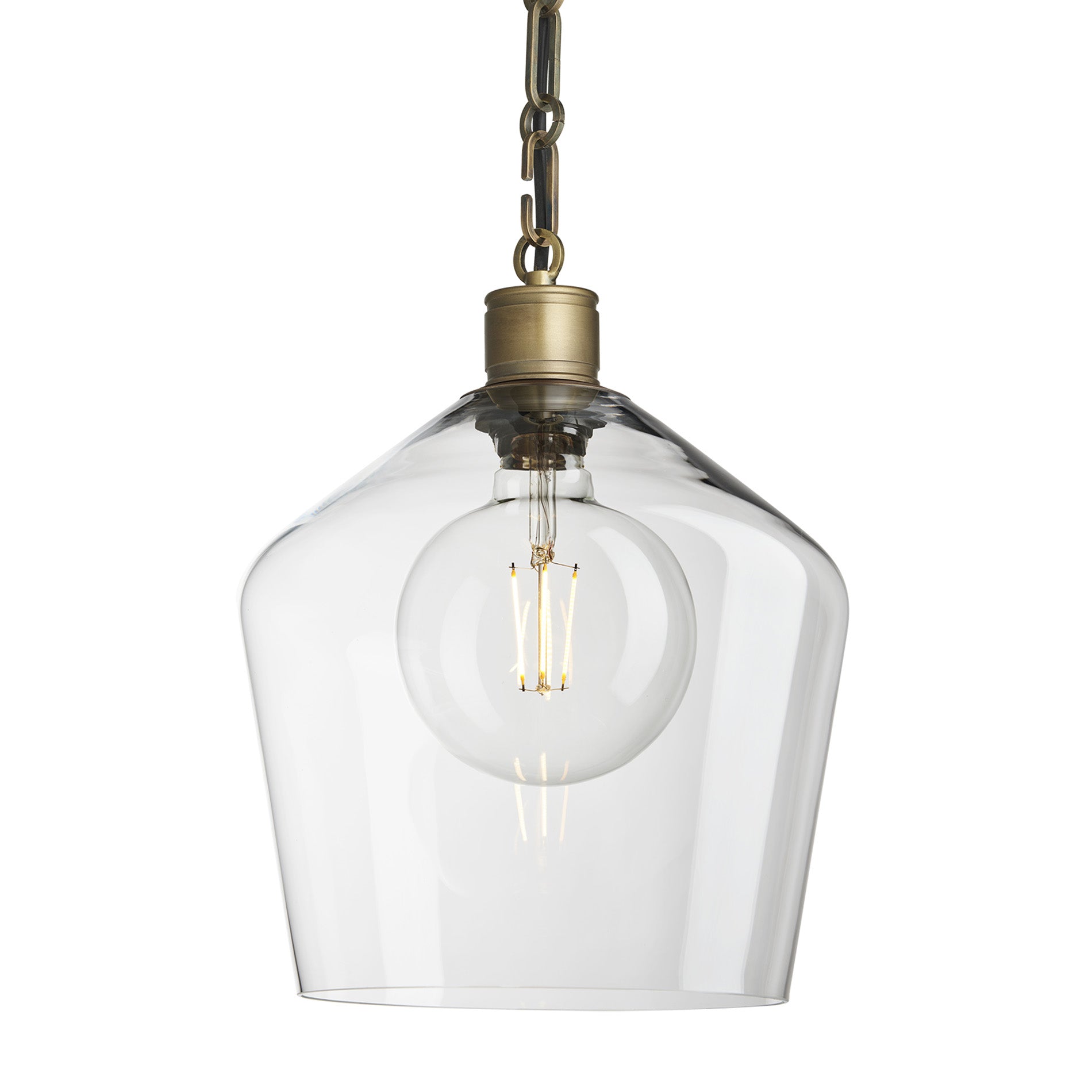 Albany Glass Schoolhouse Pendant Light - 10 Inch - Chain Holder