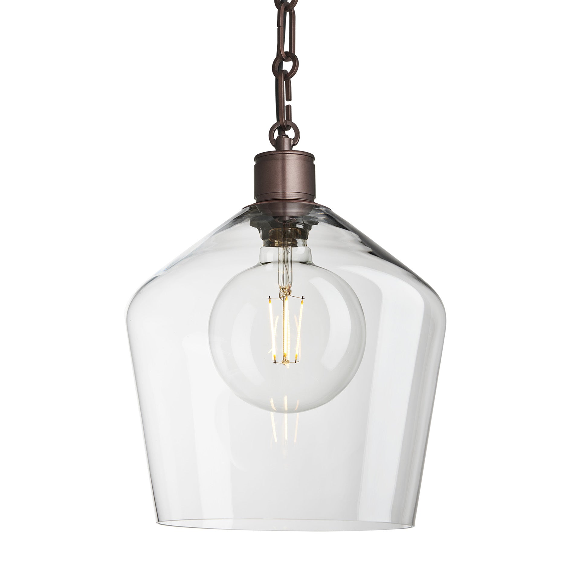 Albany Glass Schoolhouse Pendant Light - 10 Inch - Chain Holder