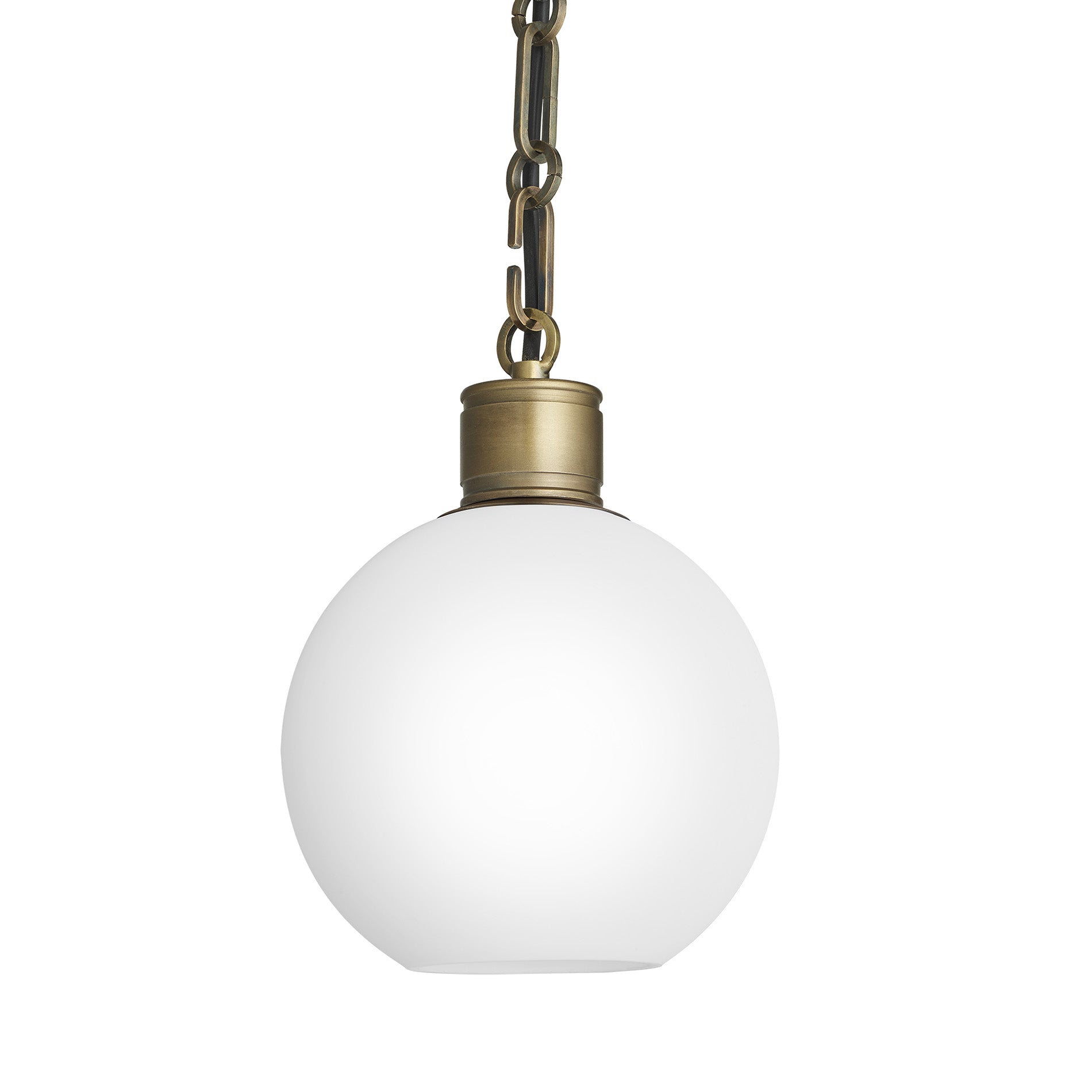 Albany Glass Globe Pendant Light - 7 Inch - Opal - Chain Holder