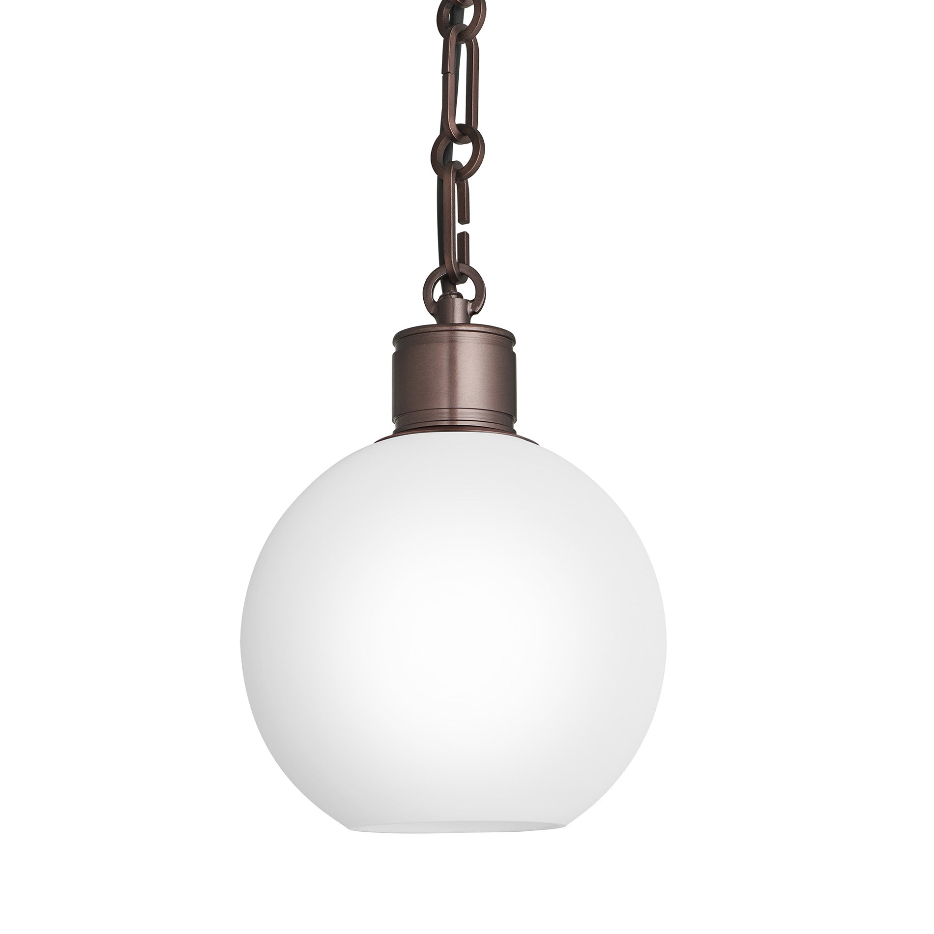 Albany Glass Globe Pendant Light - 7 Inch - Opal - Chain Holder