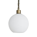 Albany Glass Globe Pendant Light - 9 Inch - Opal - Chain Holder