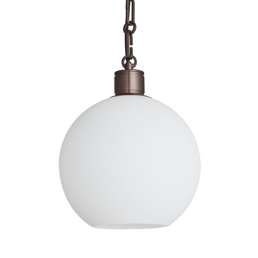 Albany Glass Globe Pendant Light - 9 Inch - Opal - Chain Holder