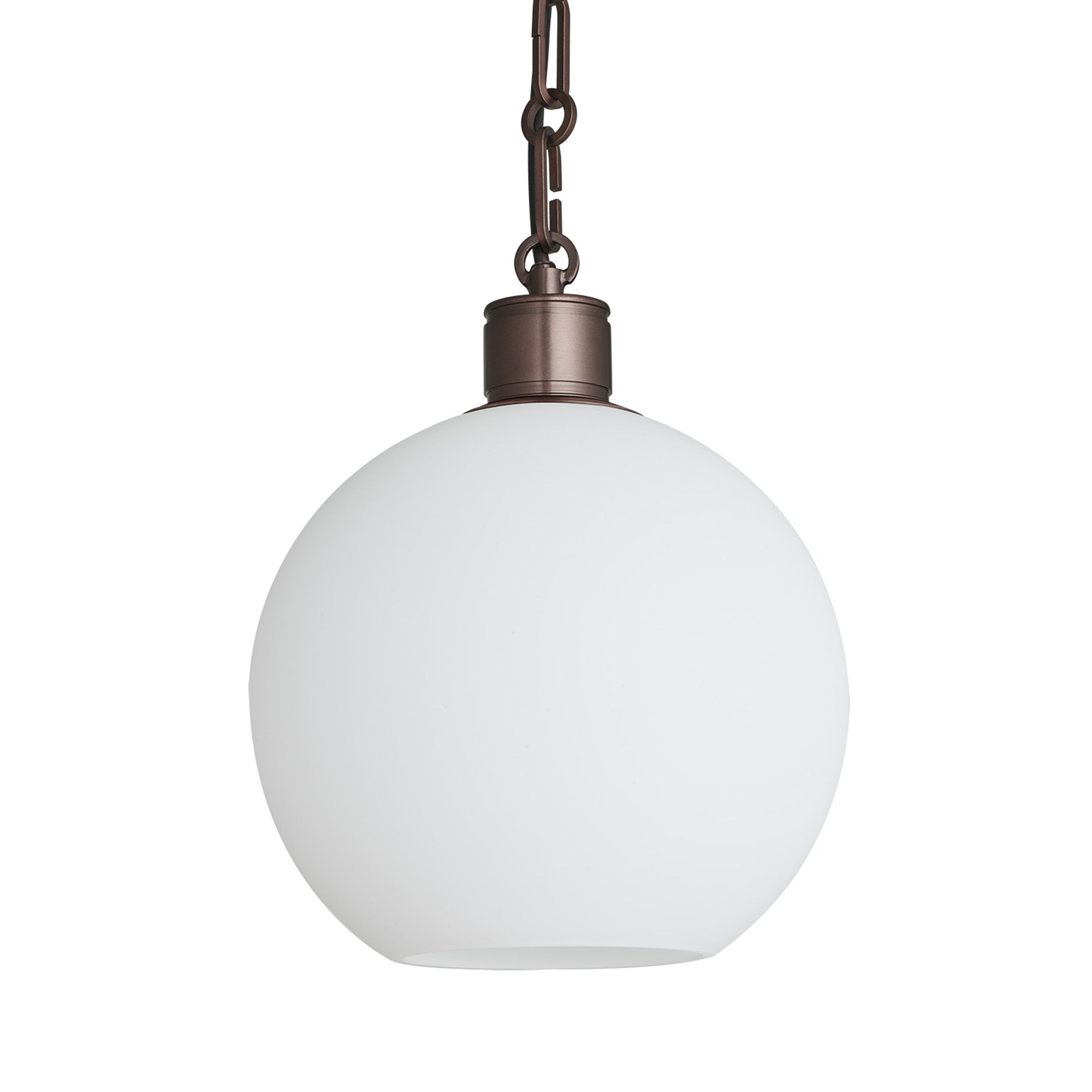 Albany Glass Globe Pendant Light - 9 Inch - Opal - Chain Holder