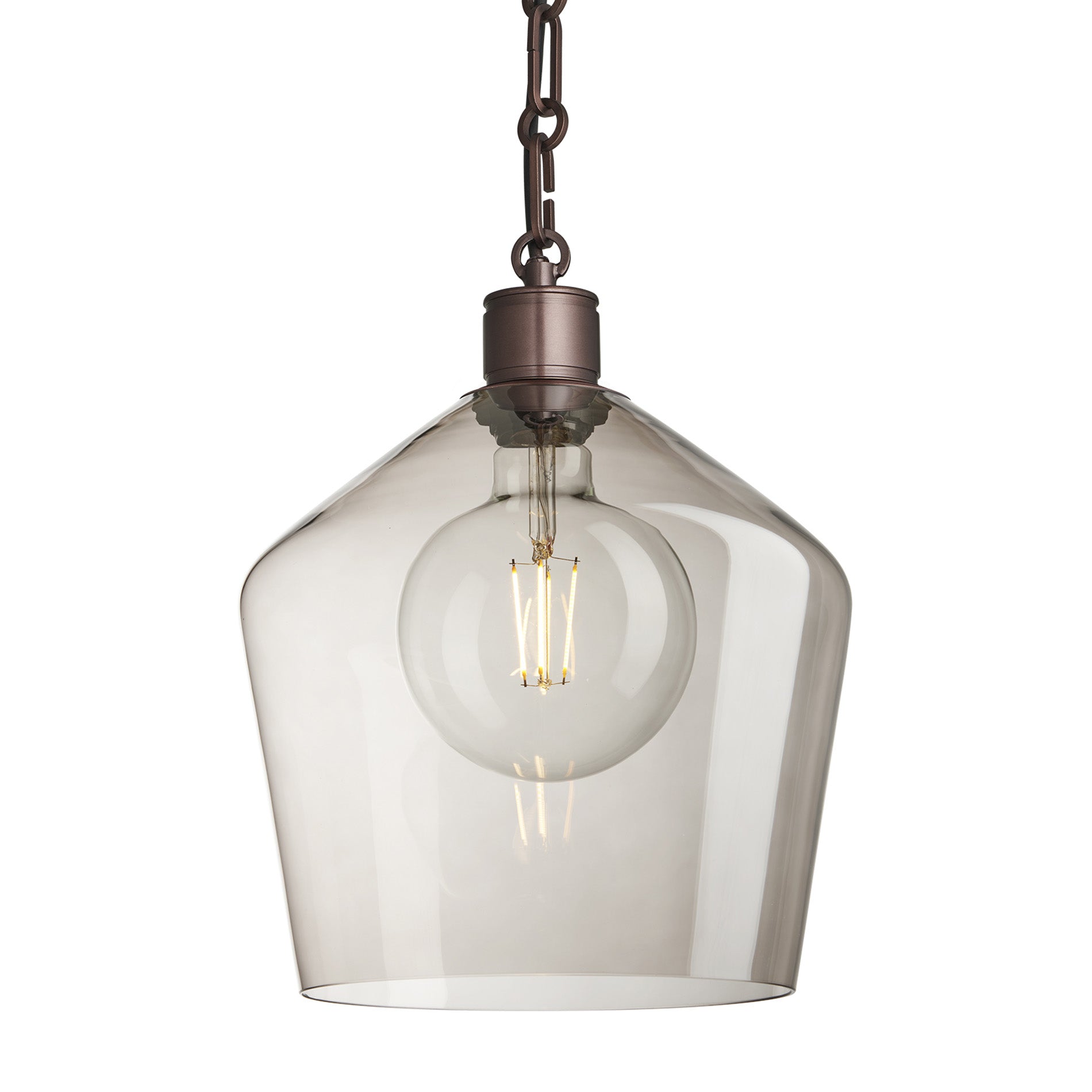 Albany Glass Schoolhouse Pendant Light - 10 Inch - Chain Holder
