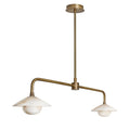 Alabaster Stone Slope Bar Pendant Light - Double - Brass