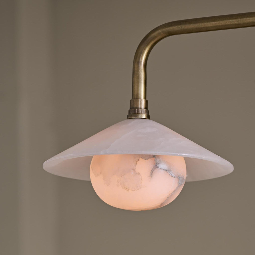 Alabaster Stone Slope Bar Pendant Light - Double - Brass