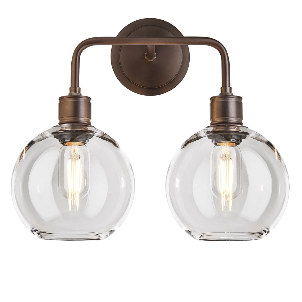 Albany Glass Globe Double Wall Light - 7 Inch