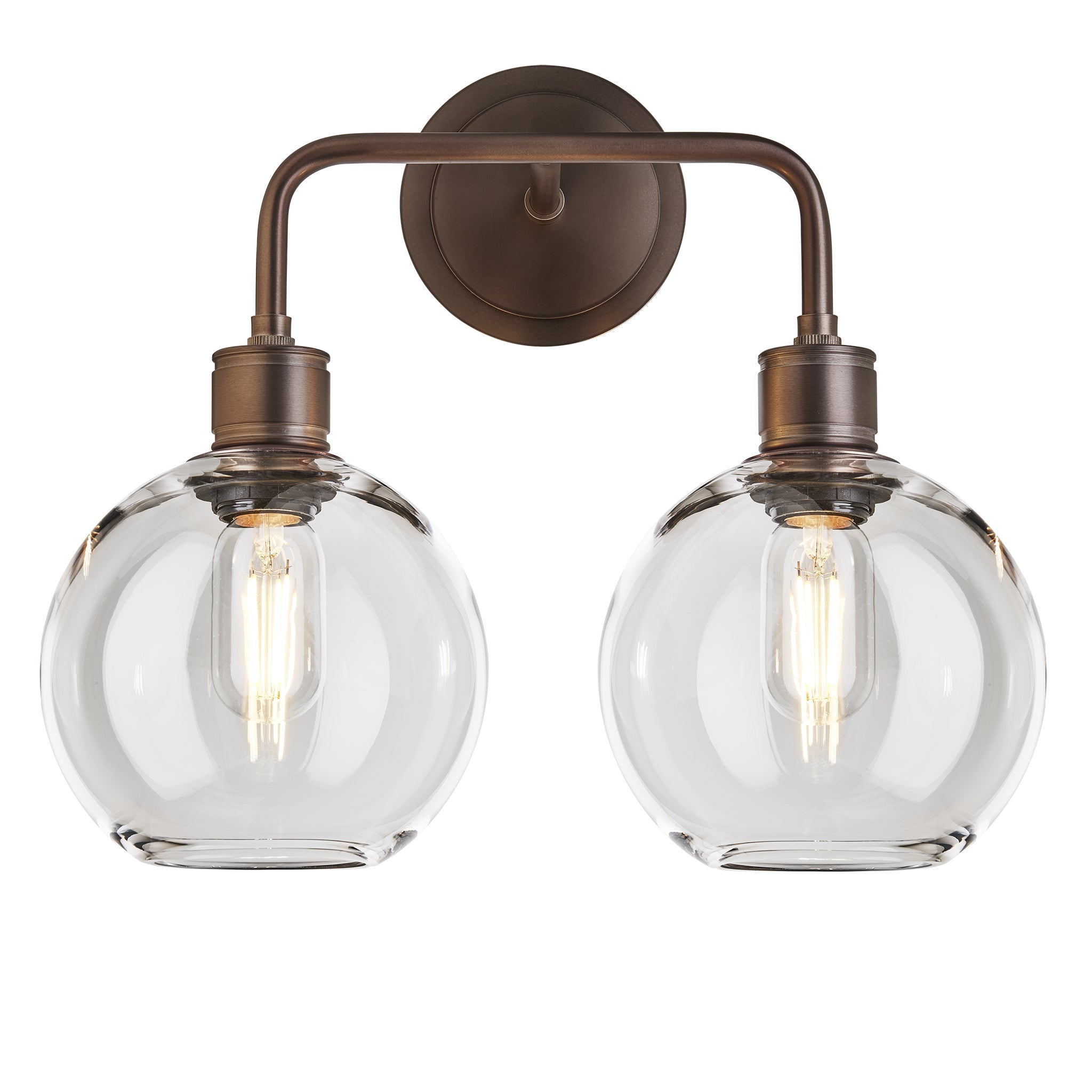 Albany Glass Globe Double Wall Light - 7 Inch
