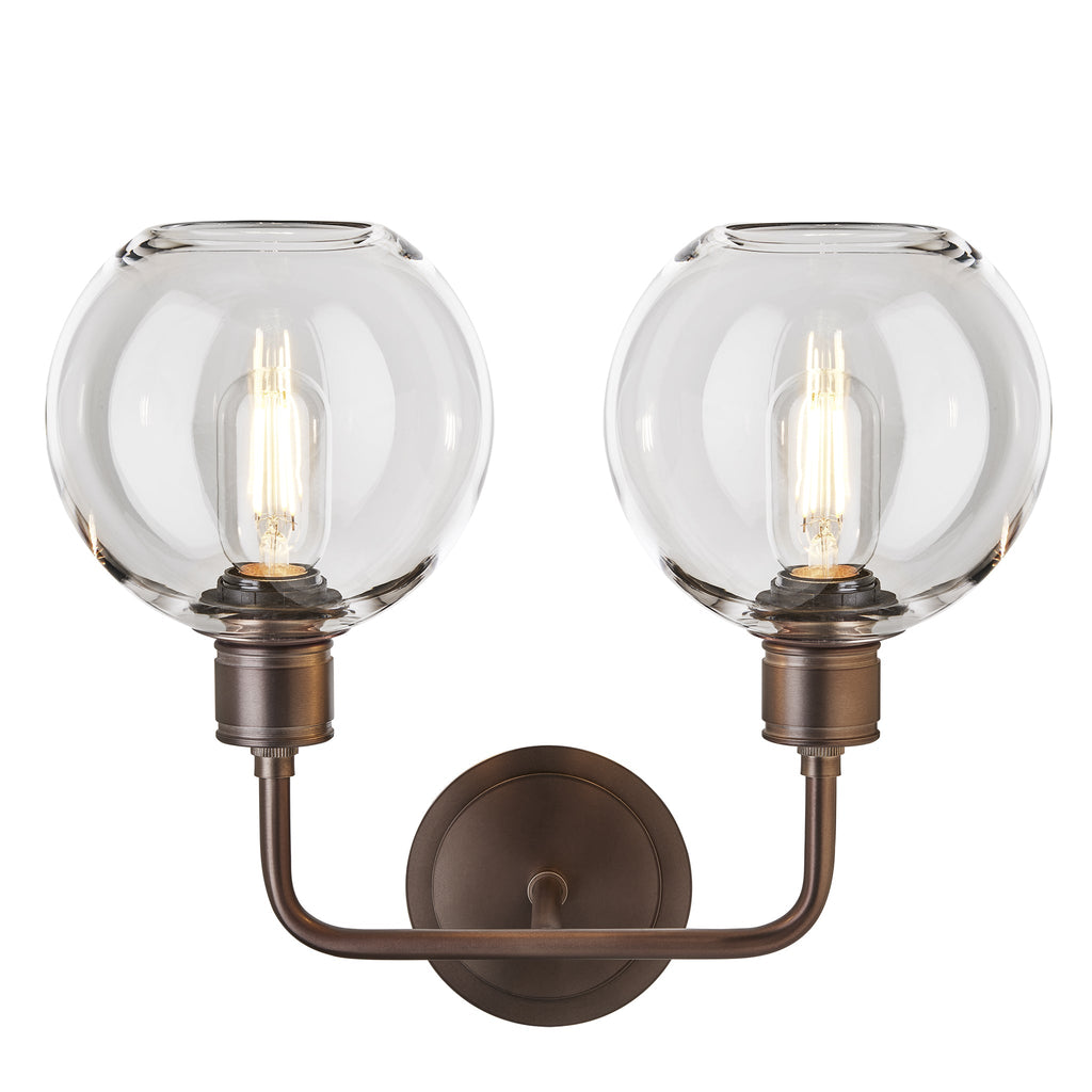 Albany Glass Globe Double Wall Light - 7 Inch