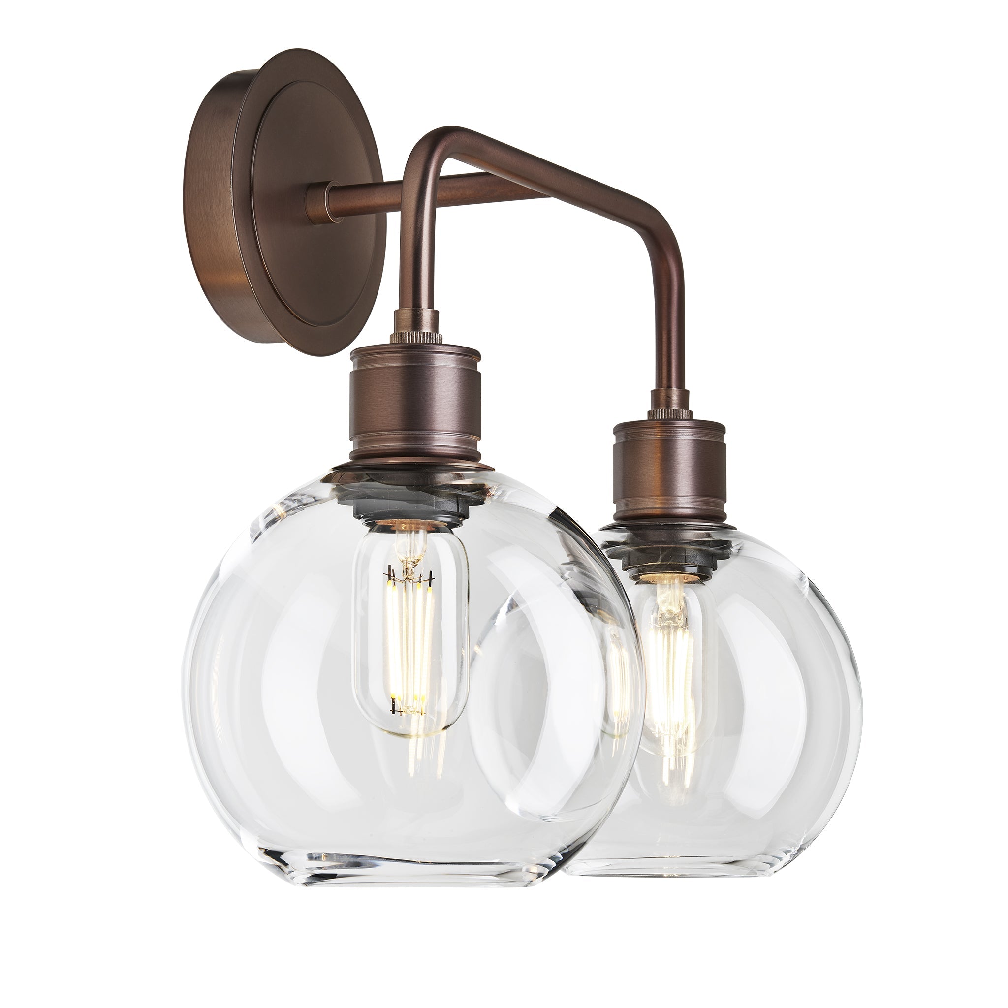 Albany Glass Globe Double Wall Light - 7 Inch