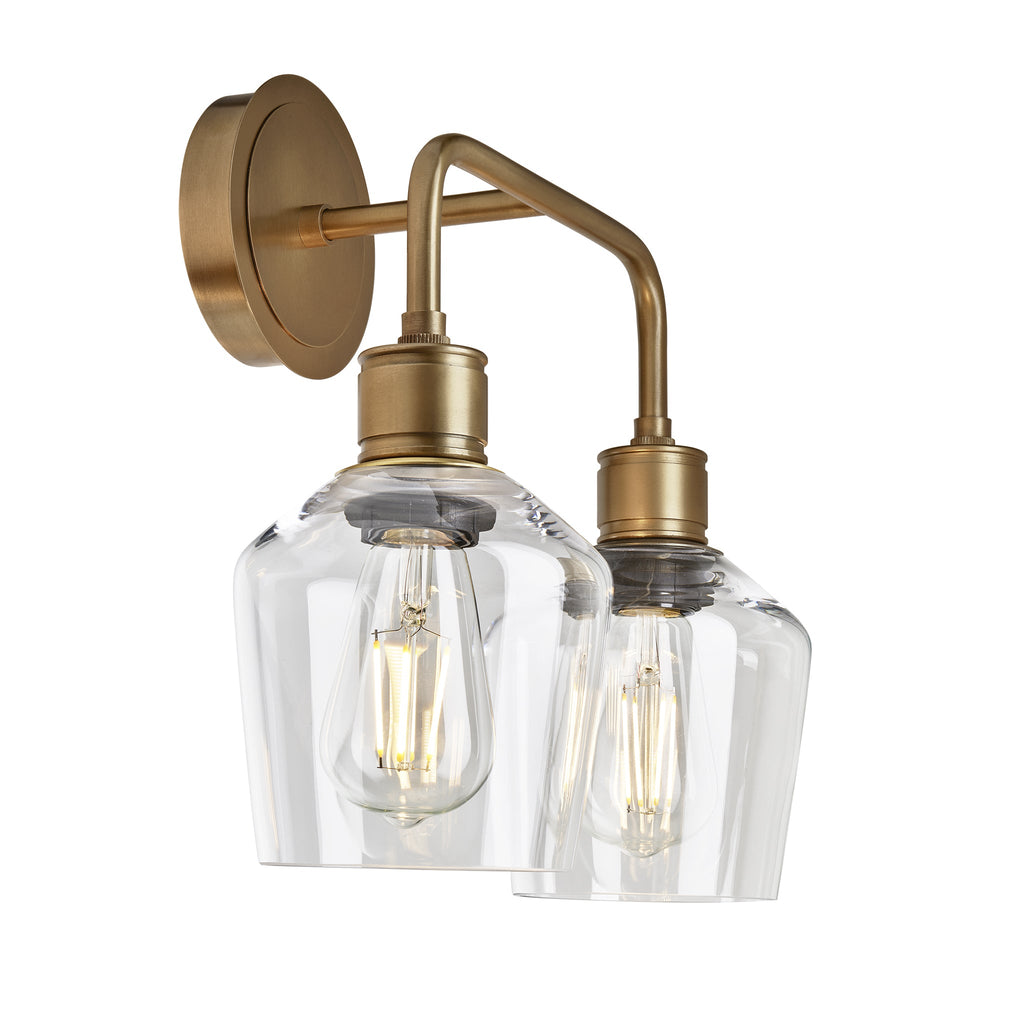 Albany Glass Schoolhouse Double Wall Light - 5.5 Inch