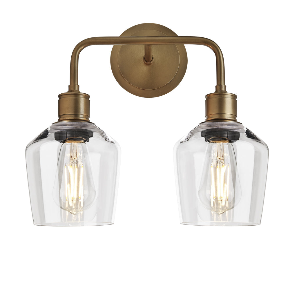 Albany Glass Schoolhouse Double Wall Light - 5.5 Inch