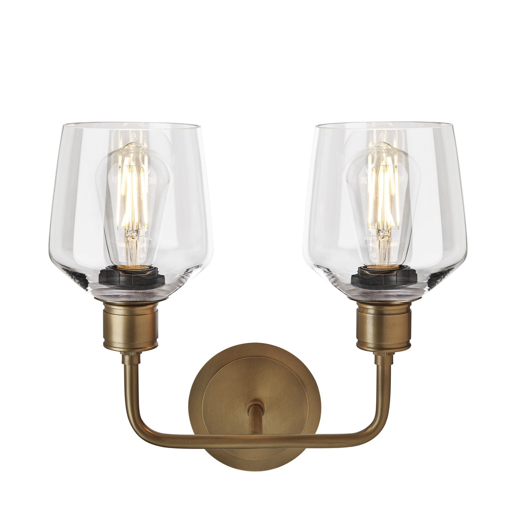 Albany Glass Schoolhouse Double Wall Light - 5.5 Inch