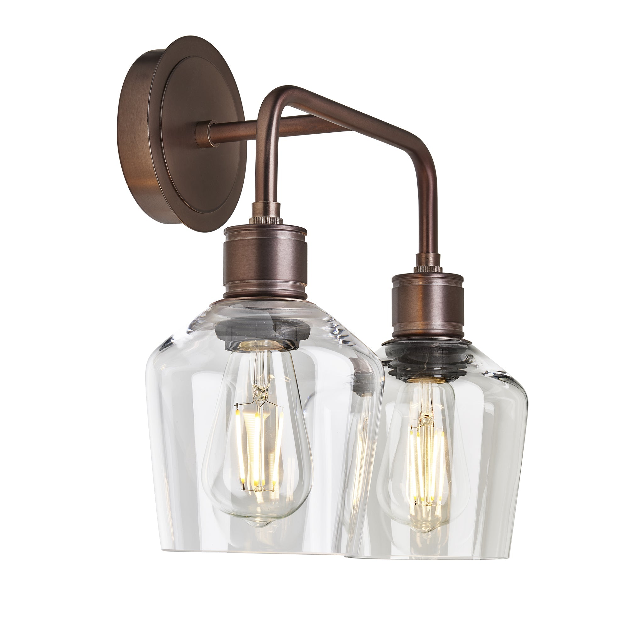 Albany Glass Schoolhouse Double Wall Light - 5.5 Inch