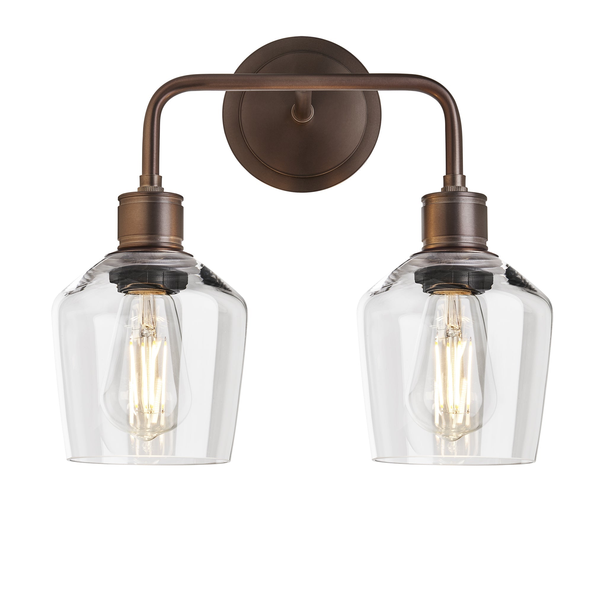Albany Glass Schoolhouse Double Wall Light - 5.5 Inch