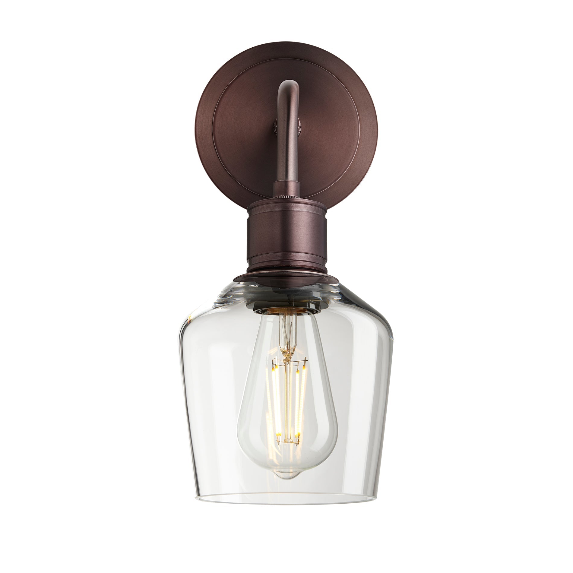 Albany Glass Schoolhouse Single Wall Light - 5.5 Inch