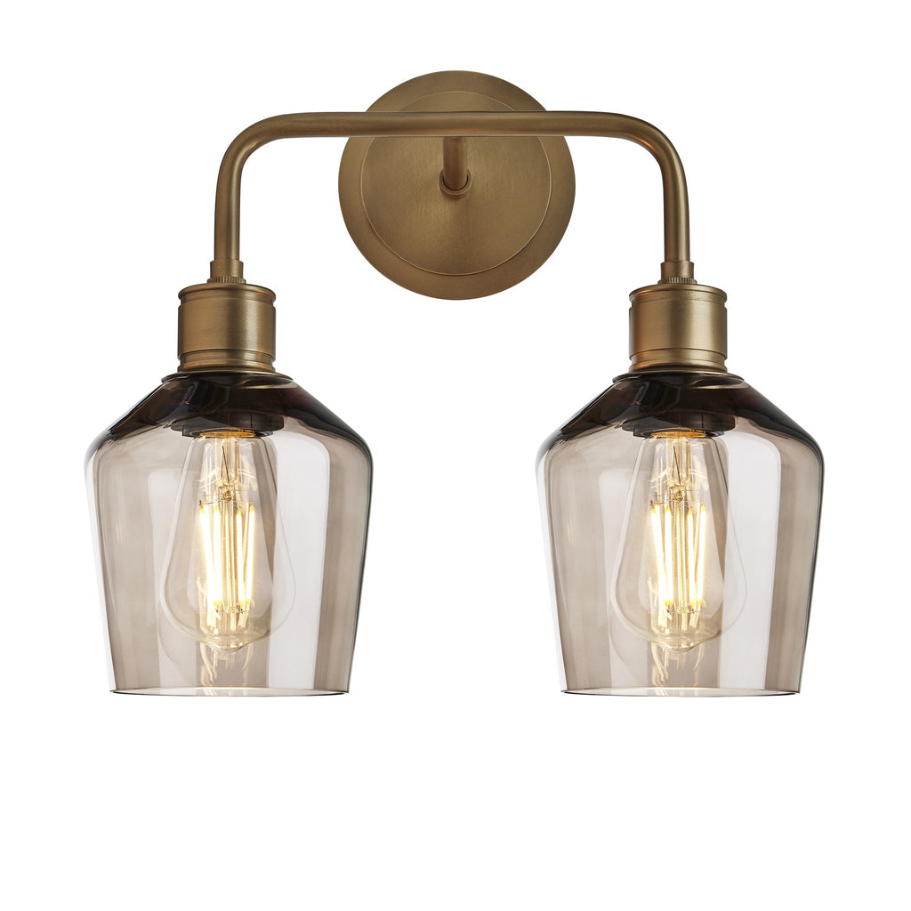 Albany Glass Schoolhouse Double Wall Light - 5.5 Inch
