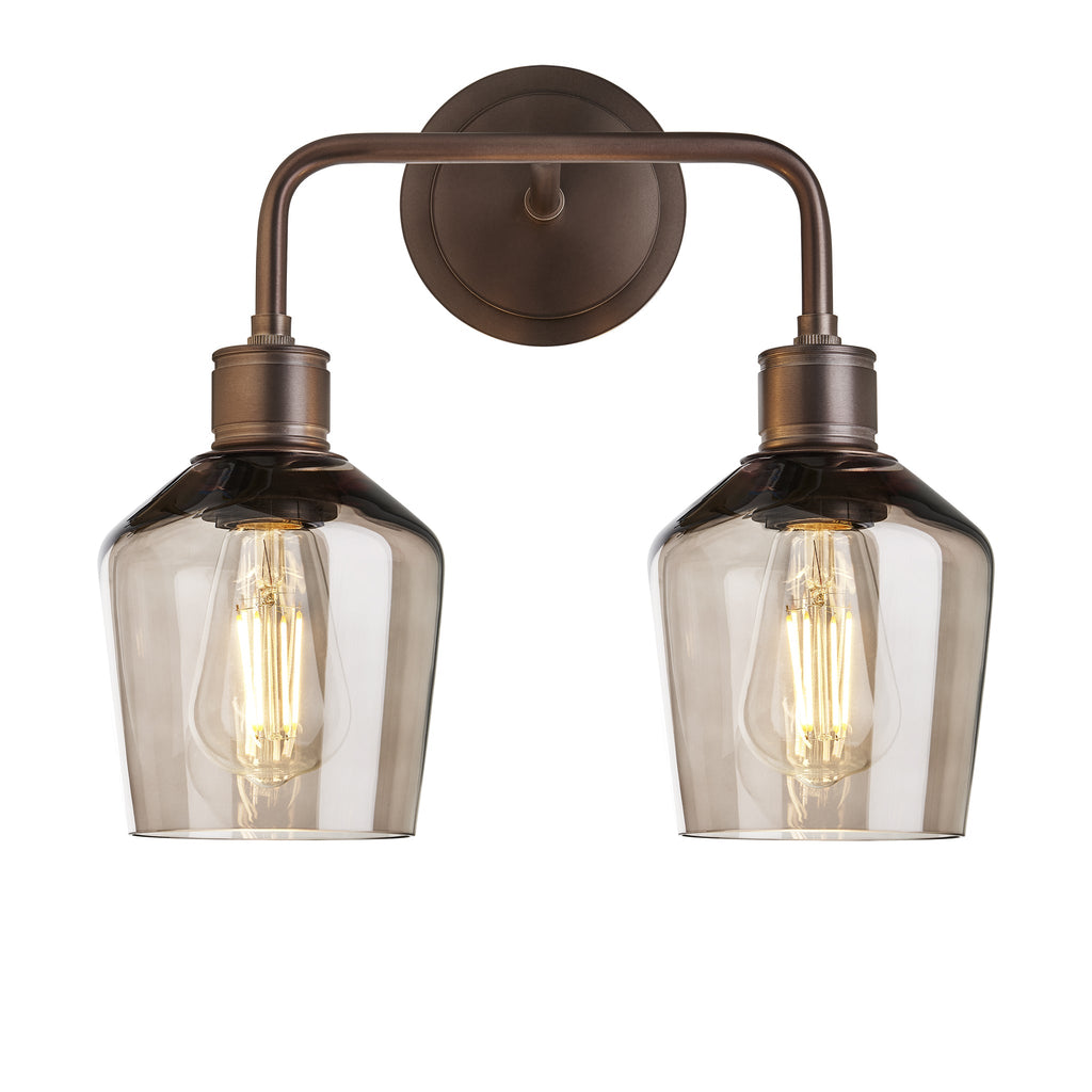 Albany Glass Schoolhouse Double Wall Light - 5.5 Inch