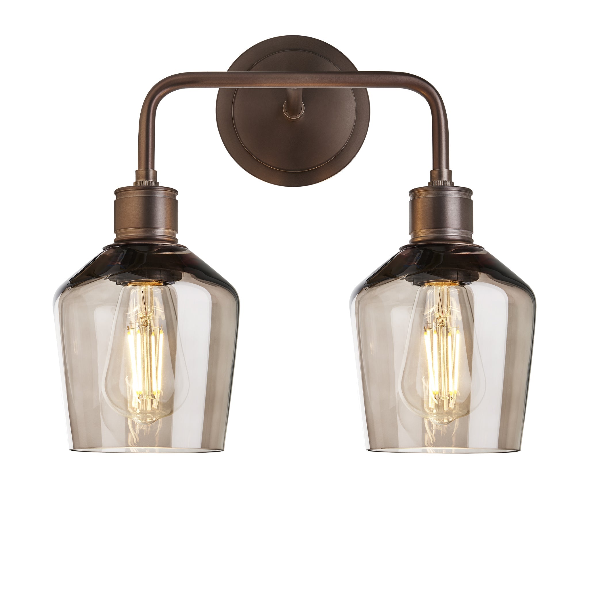 Albany Glass Schoolhouse Double Wall Light - 5.5 Inch