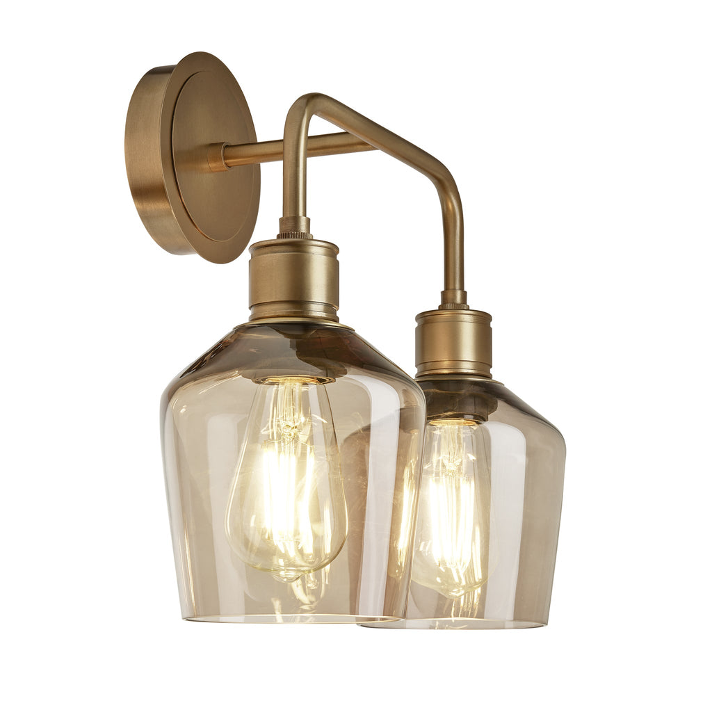 Albany Glass Schoolhouse Double Wall Light - 5.5 Inch