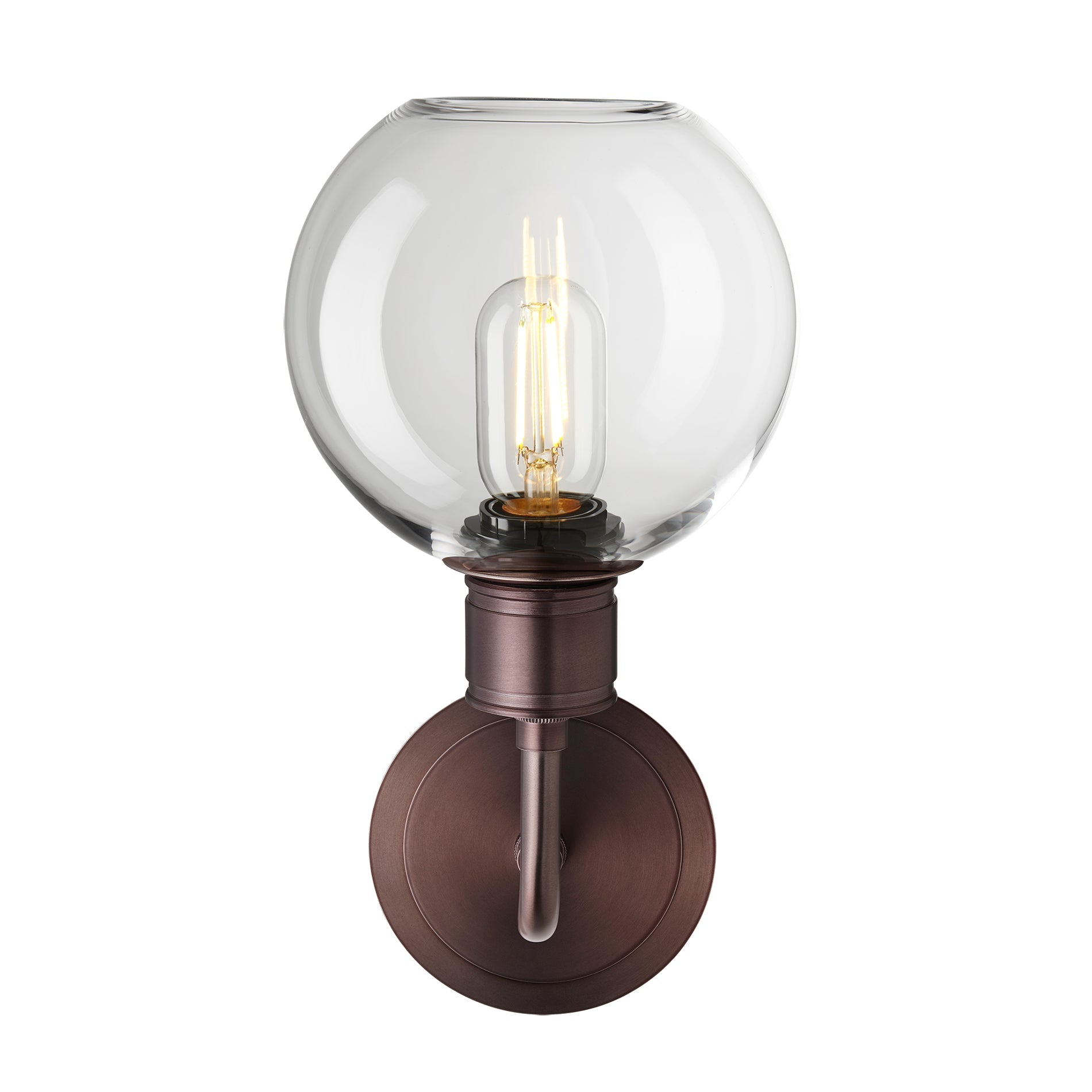 Albany Glass Globe Single Wall Light - 7 Inch
