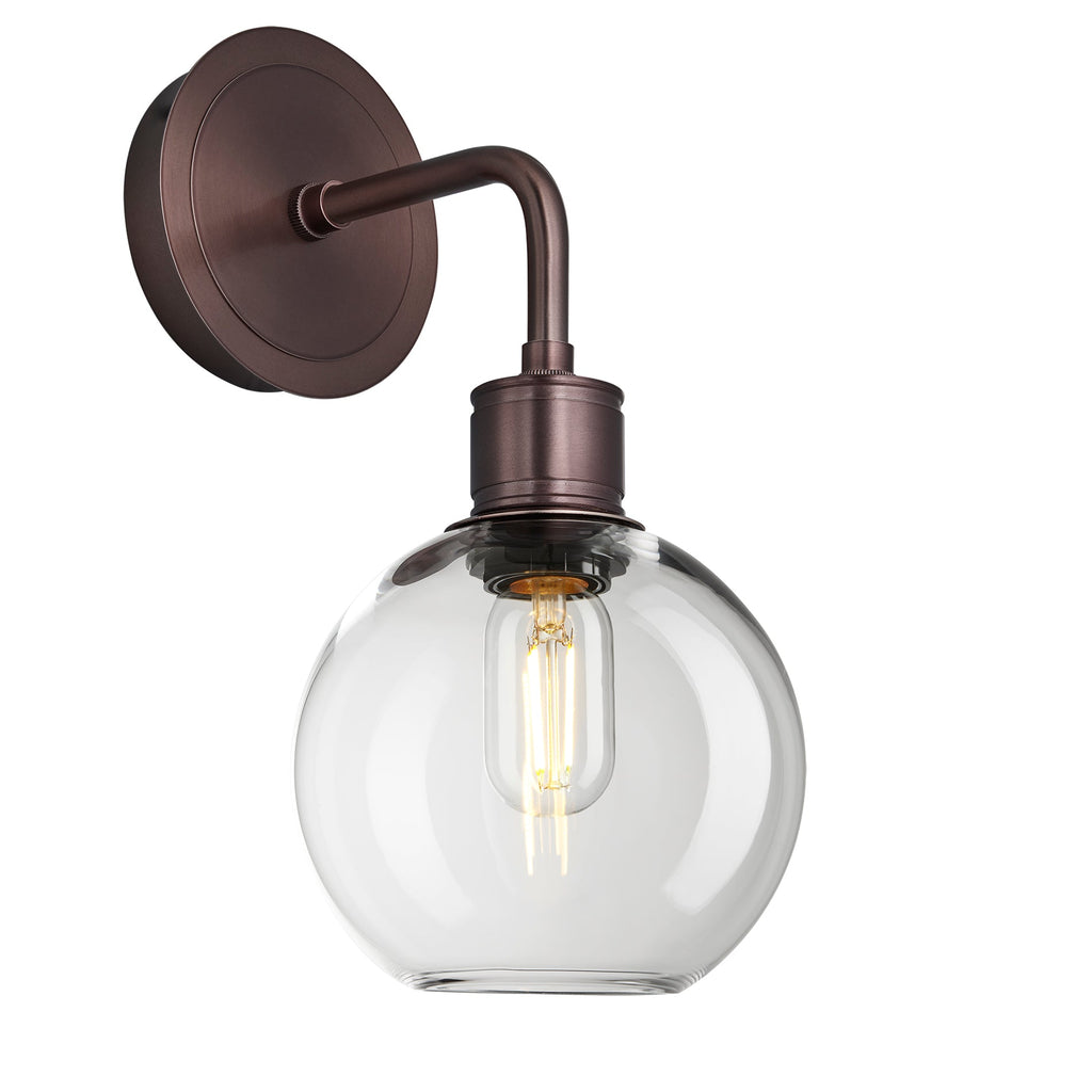 Albany Glass Globe Single Wall Light - 7 Inch