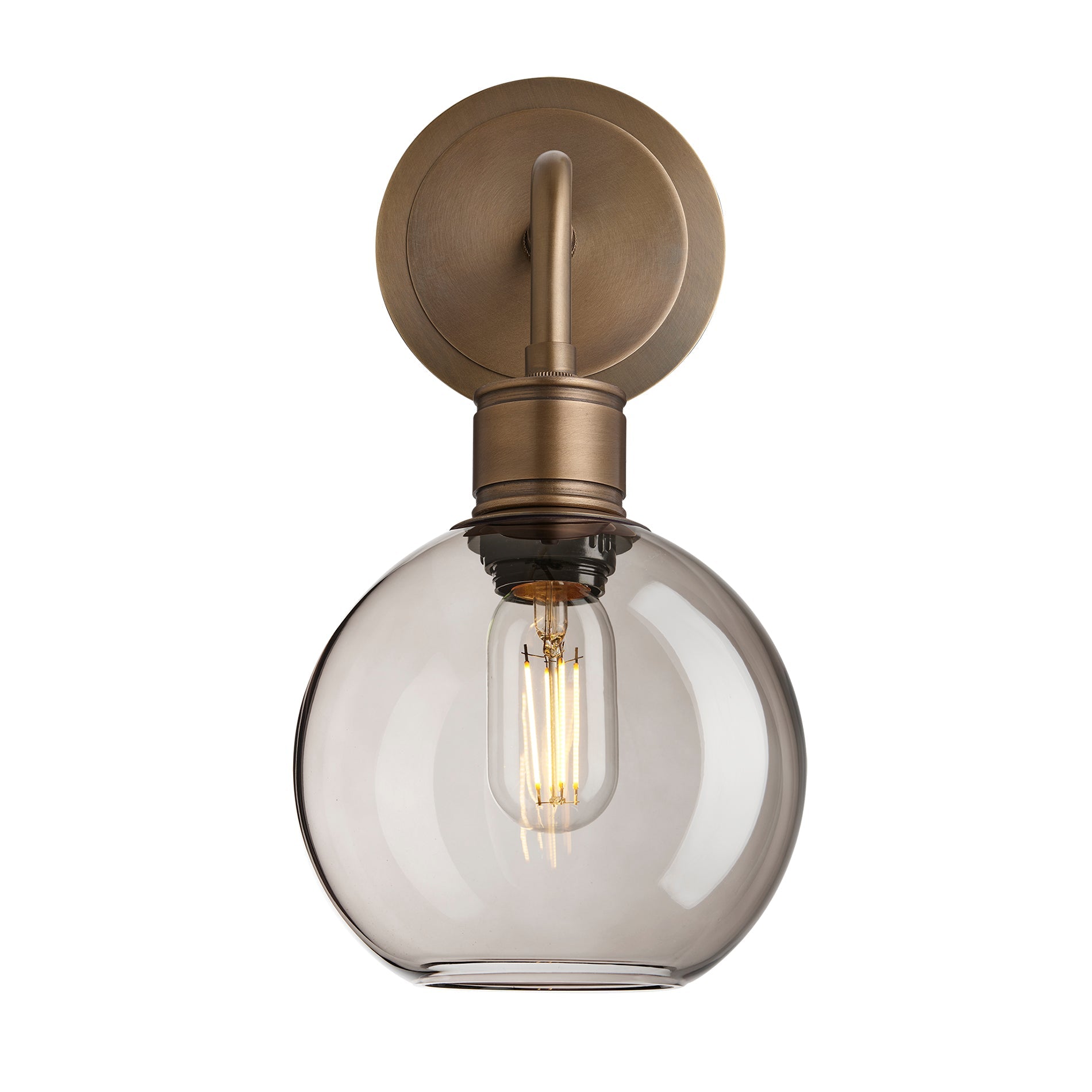 Albany Glass Globe Single Wall Light - 7 Inch