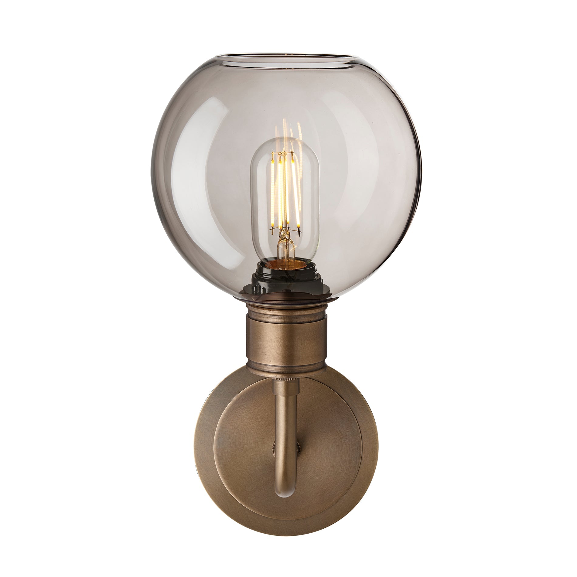 Albany Glass Globe Single Wall Light - 7 Inch