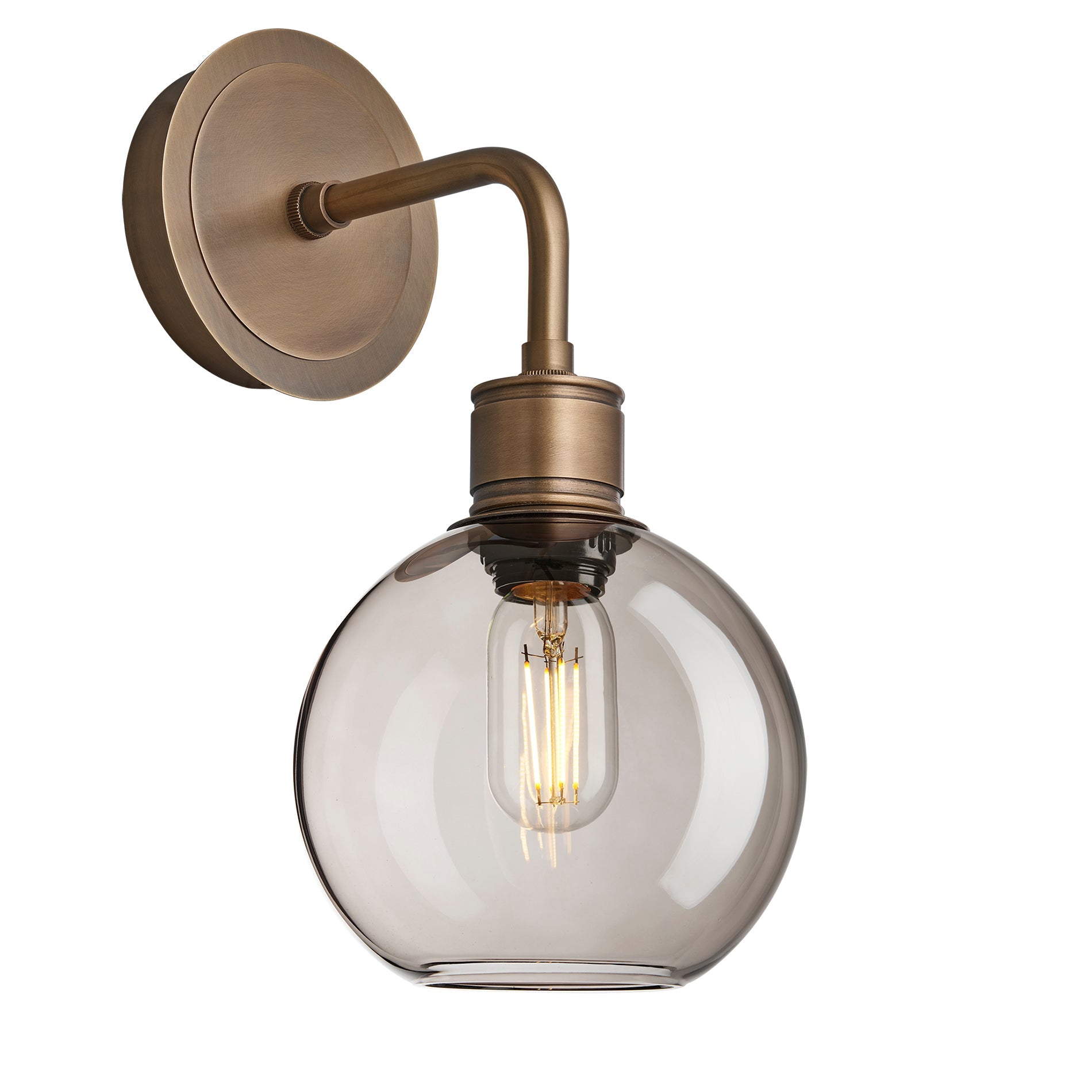 Albany Glass Globe Single Wall Light - 7 Inch