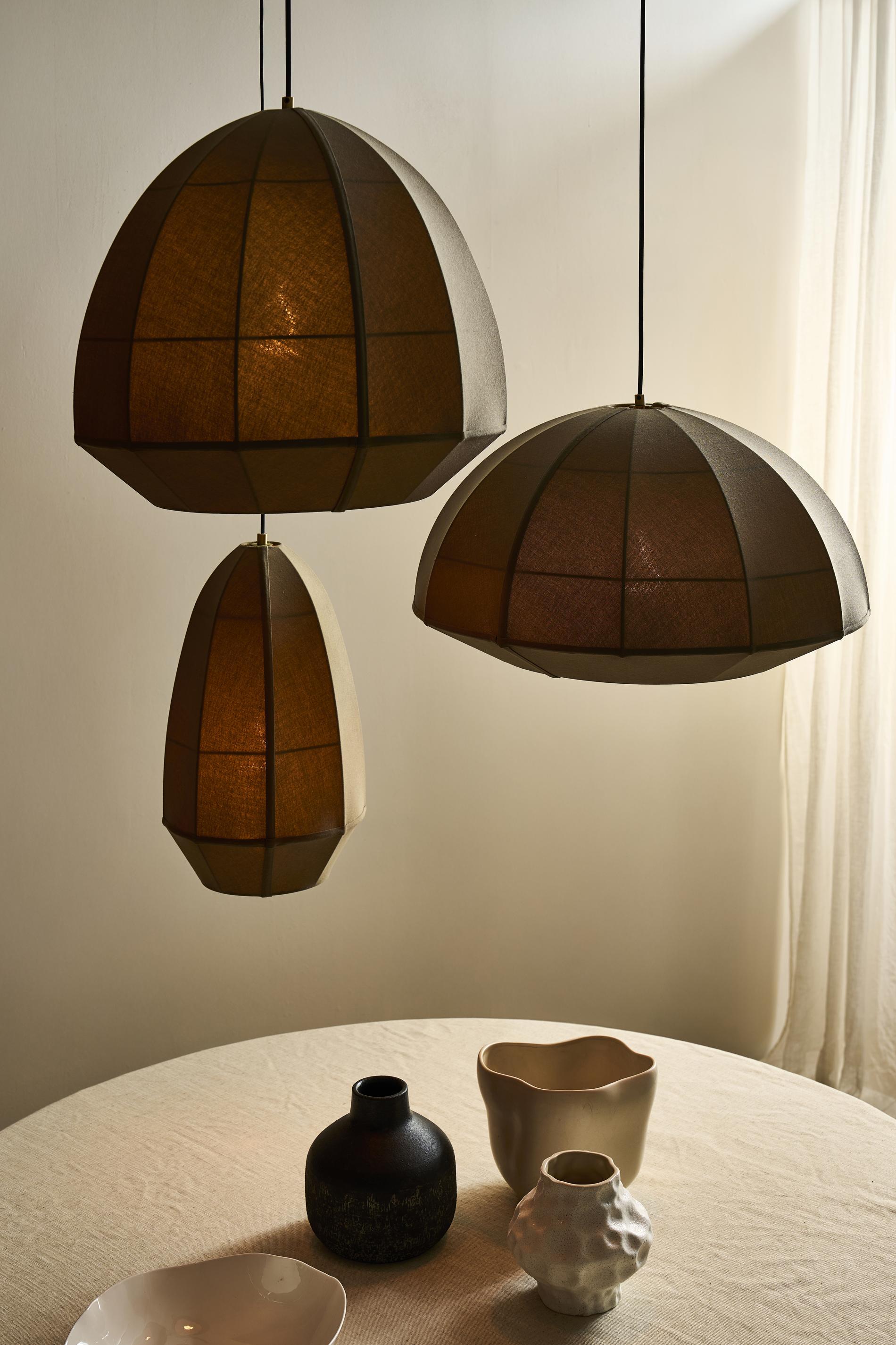 Burnham Fabric Drop Pendant Light- 11  Inch - Olive Green