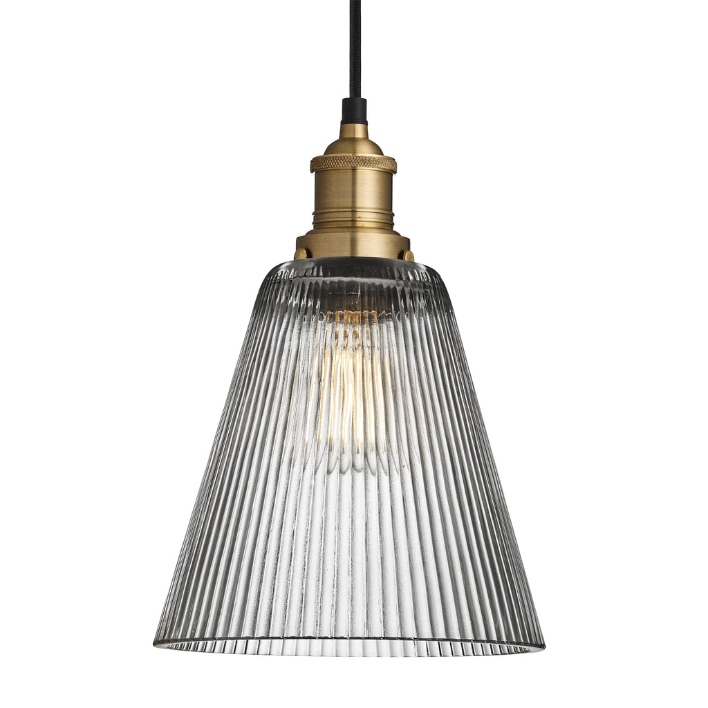 Brooklyn Glass Funnel Pendant Light - 8 Inch - Clear