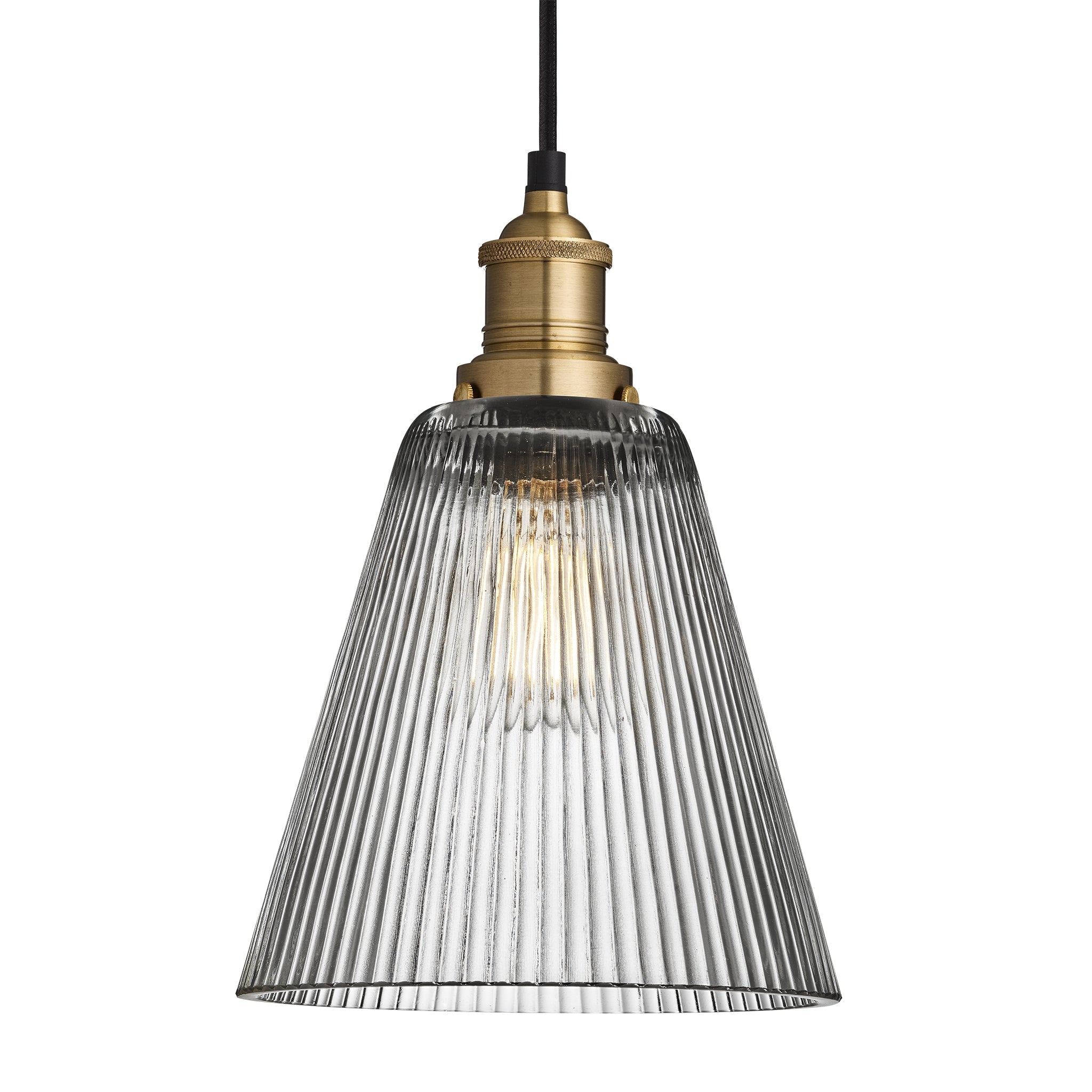 Brooklyn Glass Funnel Pendant Light - 8 Inch - Clear