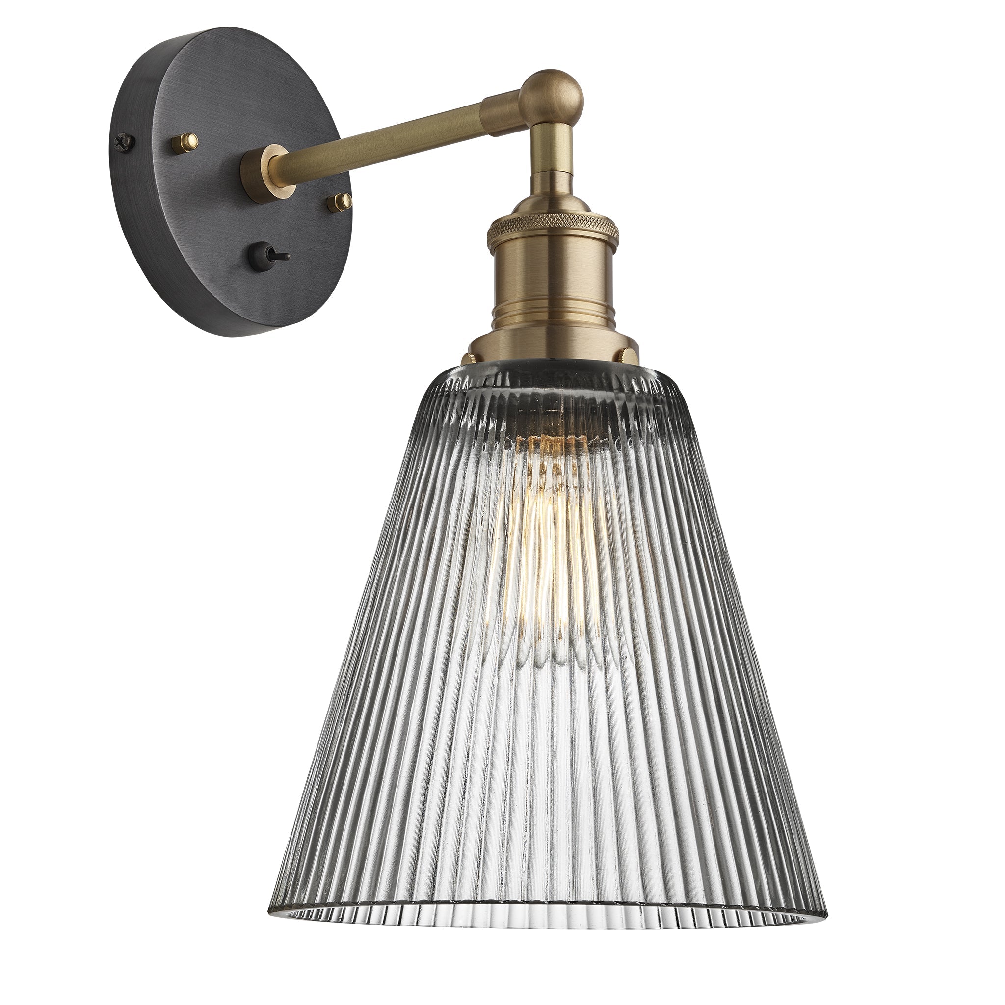 Brooklyn Glass Funnel Wall Light - 8 Inch - Clear