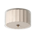 Bude Circular Flush Mount - Linen & Clear Glass