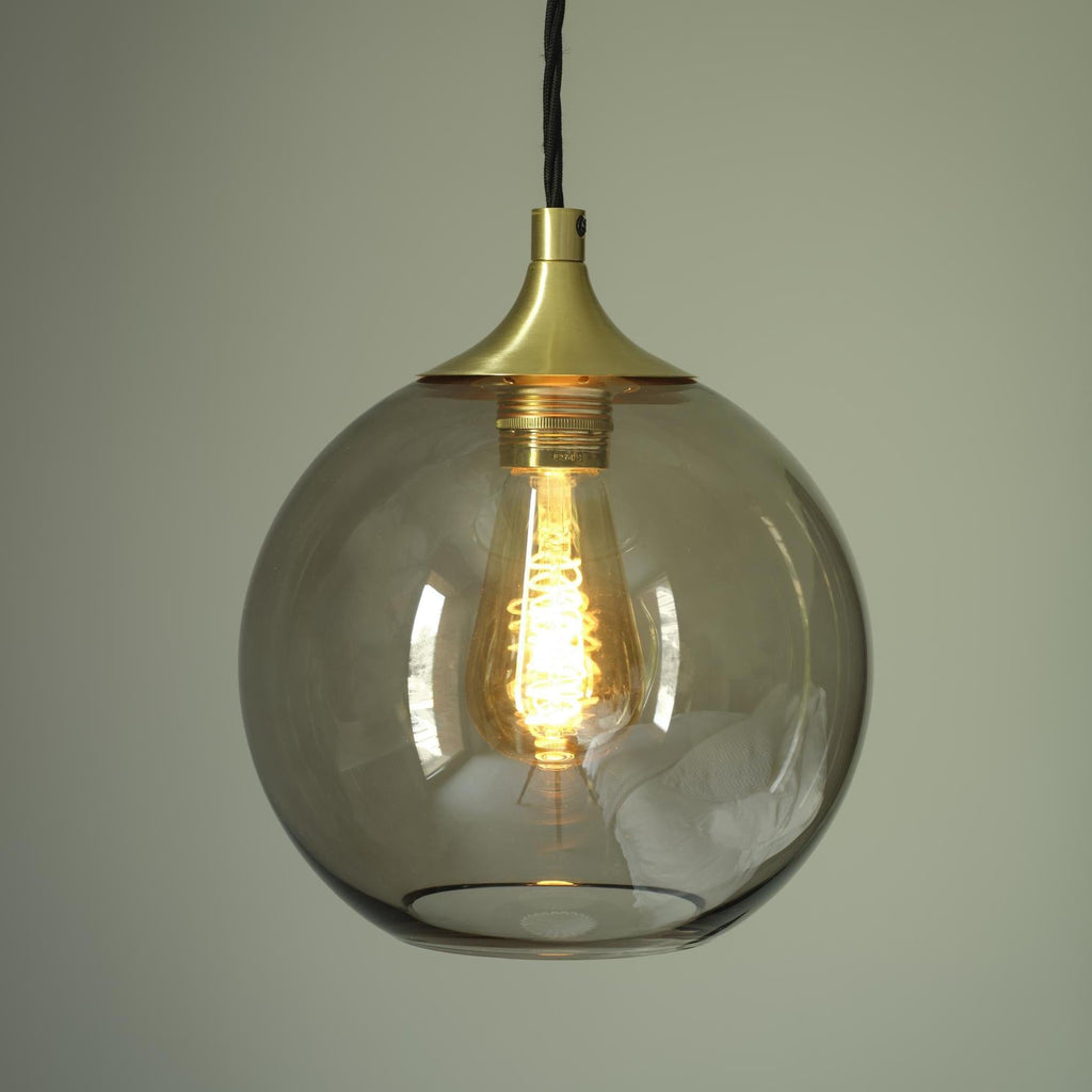 Chelsea Mocha Glass Globe Pendant - 7 Inch