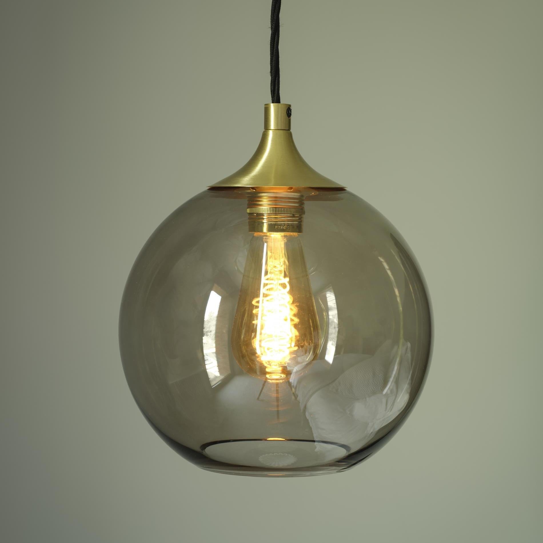 Chelsea Mocha Glass Globe Pendant - 7 Inch