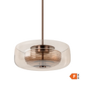 Selby Layered Glass Round Pendant Light - Mocha - Bronze